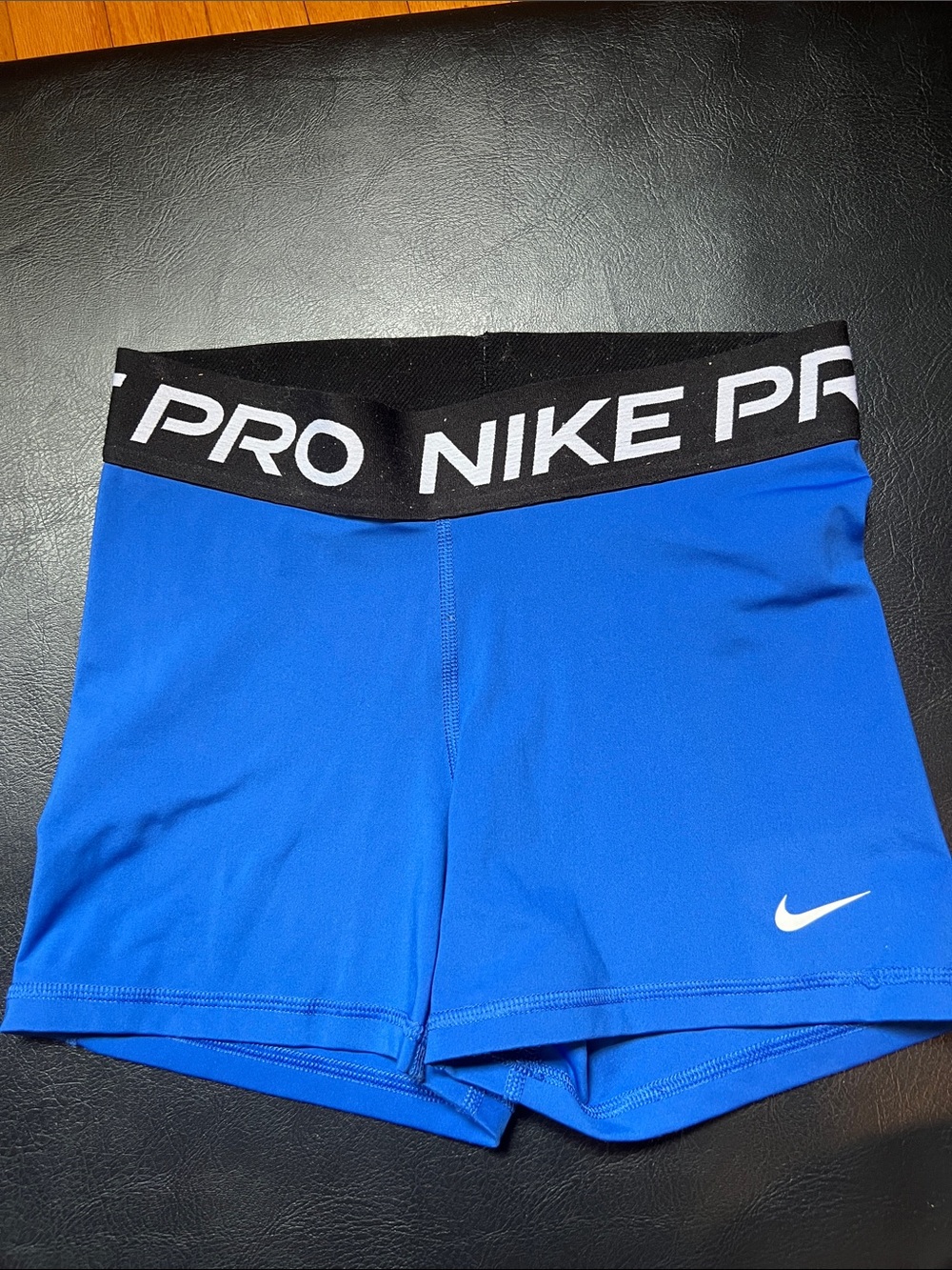 Nike Royal Blue Pro Compression Shorts with Black Waistband
